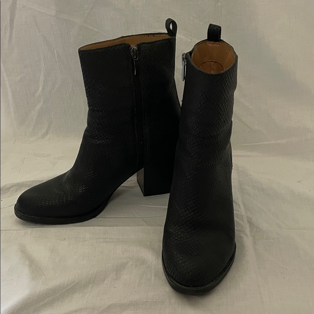 Franco Sarto Black Leather Owen Boots - 10